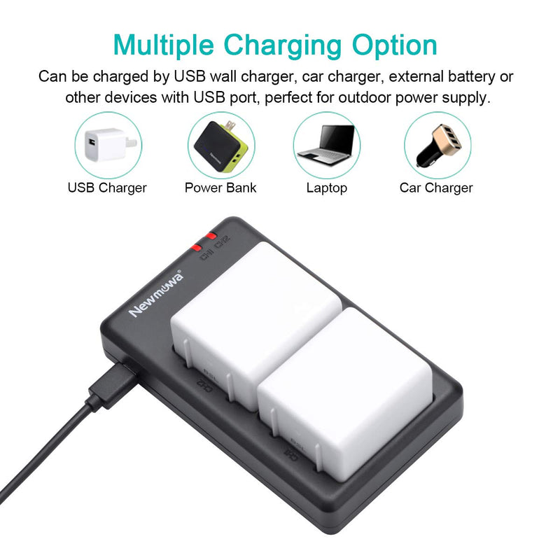 Newmowa Replacement Battery (2-Pack) and Dual USB Charger Kit for Arlo Ultra and Arlo Pro 3