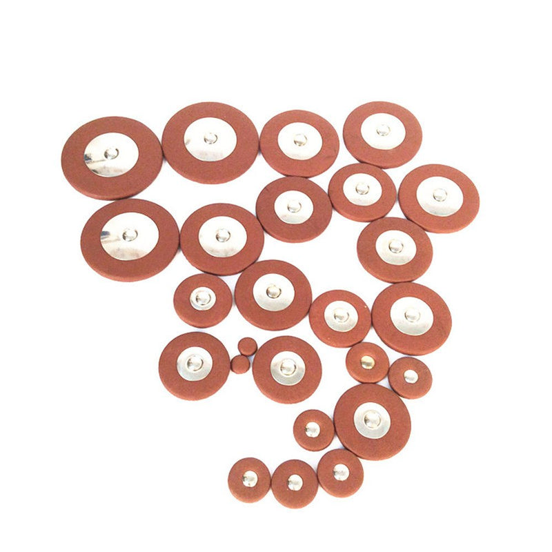 Alnicov 26Pcs Sax Leather Pads Replacement Accessories for Tenor Saxophone Brown