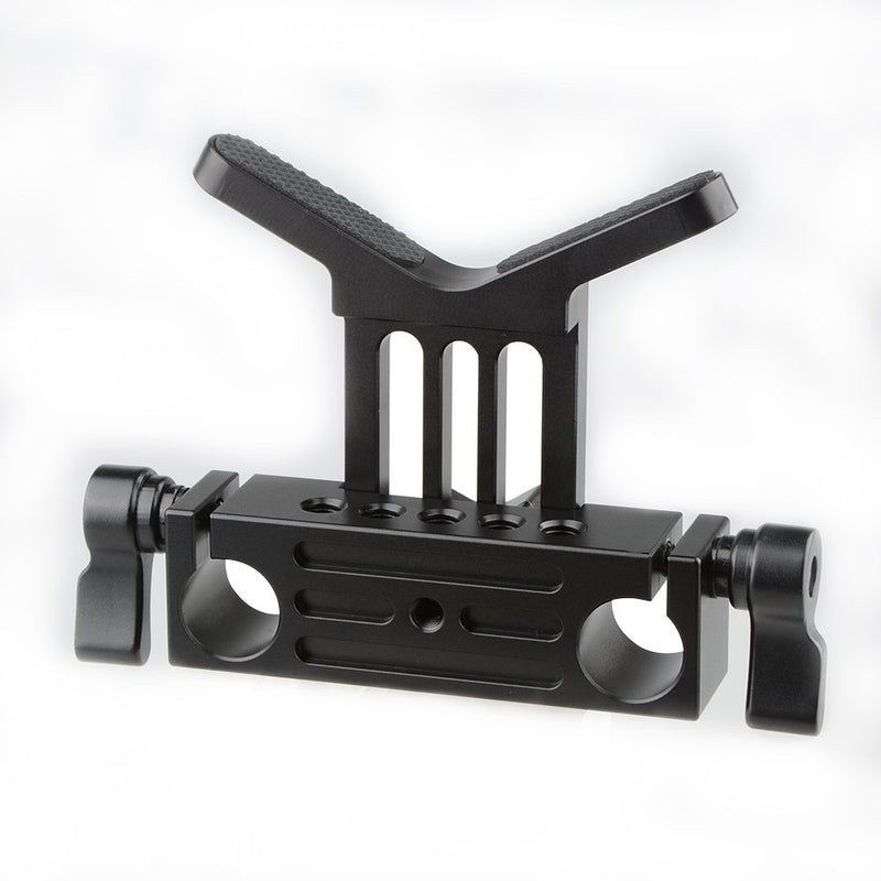 CAMVATE Lens Support 15mm Rod Clamp Rail Block for DSLR Rig Rod Support Rail System Black