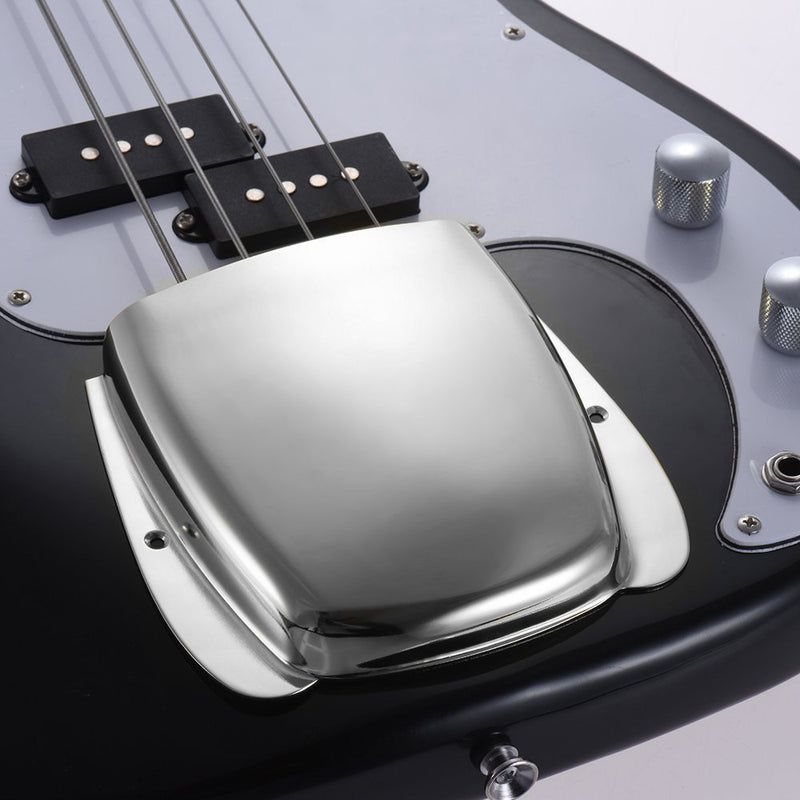 Timiy Electric Guitar Bass Accessories Kit Protector Bridge Plate Cover and Pickup Cover with Screws Made from Stainless Steel Silver