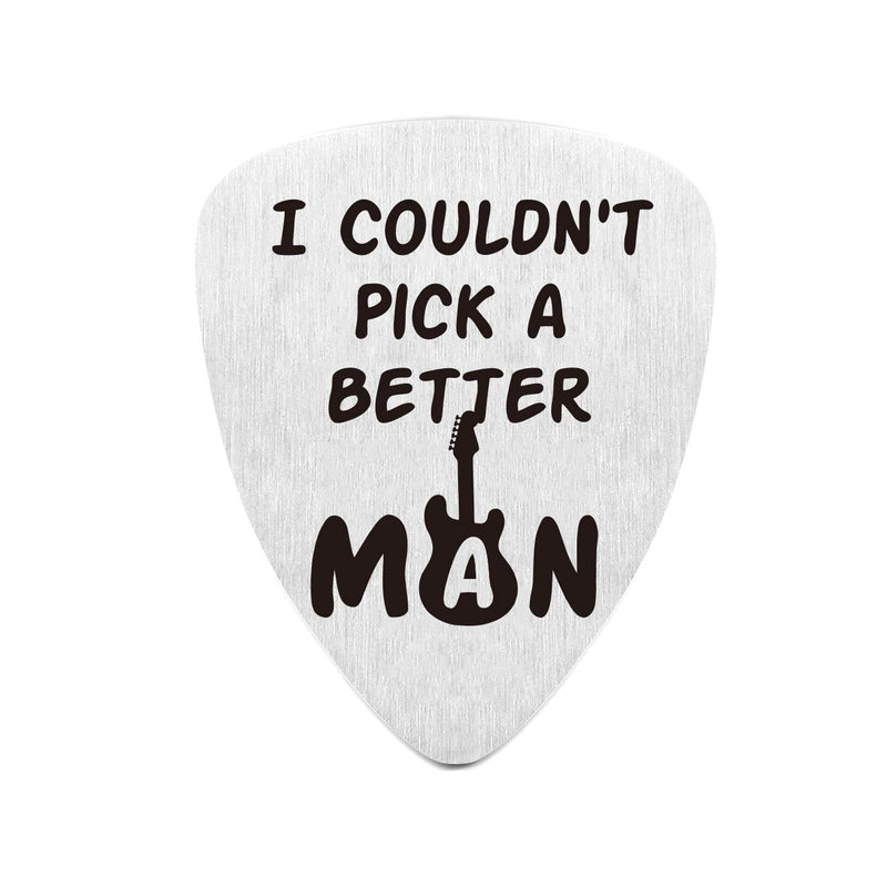 Love Guitar Pick Gifts for Him Men - Stainless Steel Guitar Pick with Guitar Pick Holder Case - Musician Gift for Husband Boyfriend Fiancé Anniversary Wedding Valentines Fathers Day Christmas Gifts