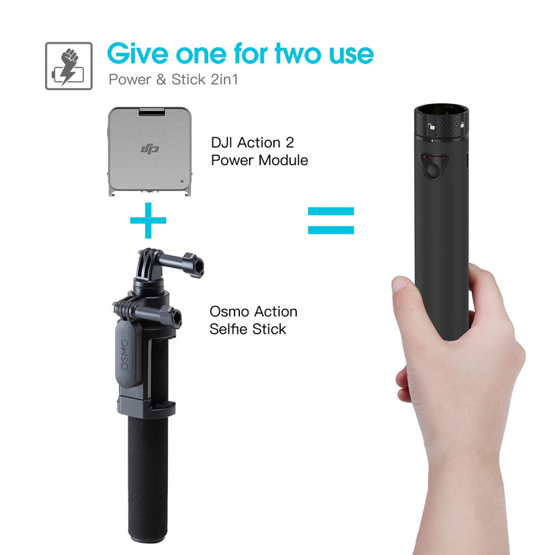 Smatree Charger Stick for DJI Osmo Action 2, 5000mah Portable Power Stick Compatible with DJI Action 2 Dual-Screen Combo, External Battery Charger with Dual Output Port for DJI Action 2