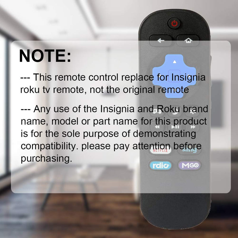 Replacement NS-RCRUS-16 Remote Control Compatible with Insignia Roku TV with Netflix Sling Rdio MGO Shortcuts with Remote Holder