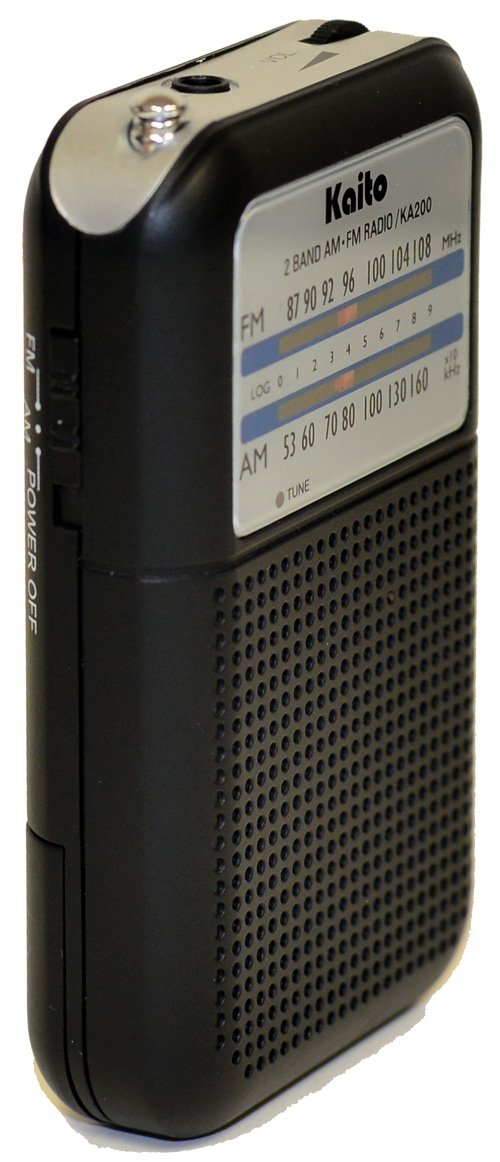 Kaito KA200 Pocket AM/FM Radio, Black