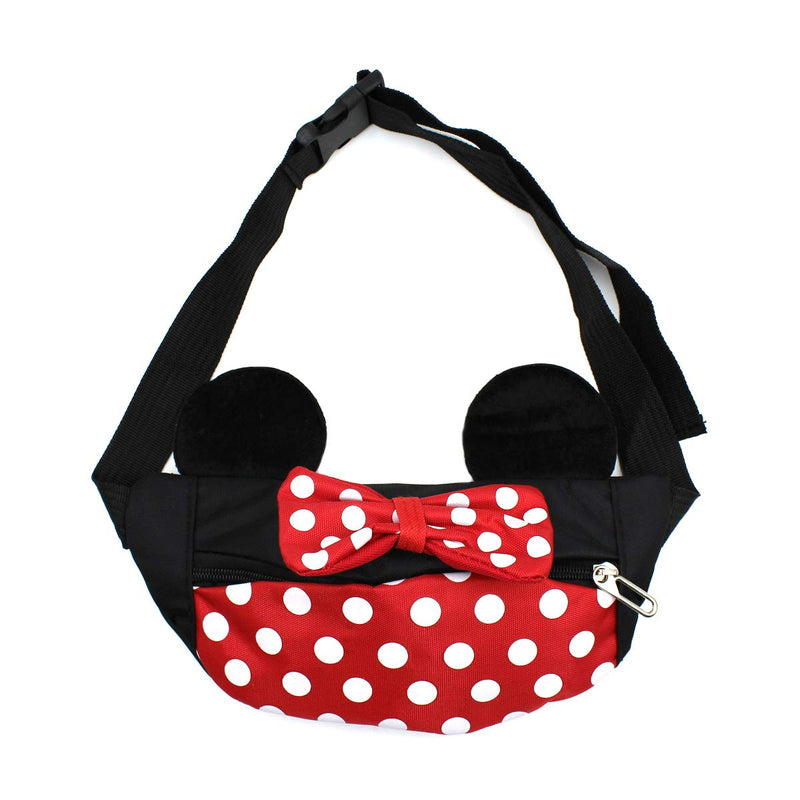 Toddlers Boys Girls Cartoon Fanny Pack Waist Pack Cute Canvas Crossbody Purse Handbag with Mouse Ears Pattern 2