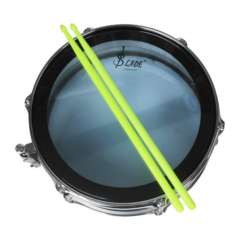 Mowind 5A Nylon Drumsticks for Drum Set Lightweight Drum Sticks 2 Pairs Blue and Green