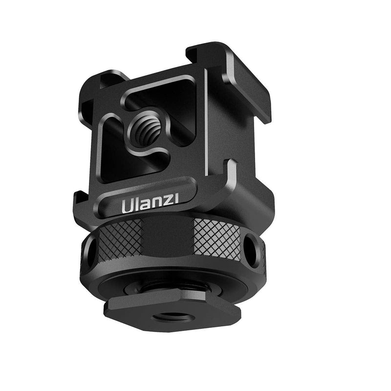 ULANZI PT-12 Camera Hot Shoe Extension Bracket with Triple Cold Shoe Mounts for Microphone LED Video Light, 1/4'' Screw for Magic Arm, Aluminum Shoe Mount Compatible with Nikon Canon Sony Cameras