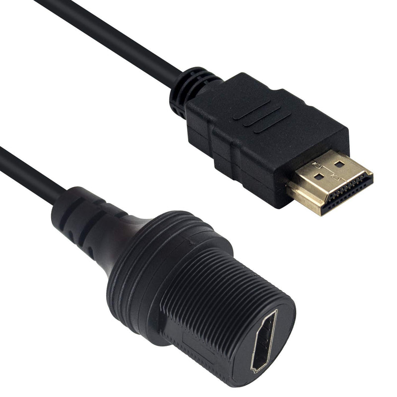 [AUSTRALIA] - Duttek HDMI Flush Mount Cable, HDMI Flush Dash Panel Mount Cable Male to Female Extension Code for Car,Truck, Boat, Motorcycle Dashboard 30cm/12 inch 