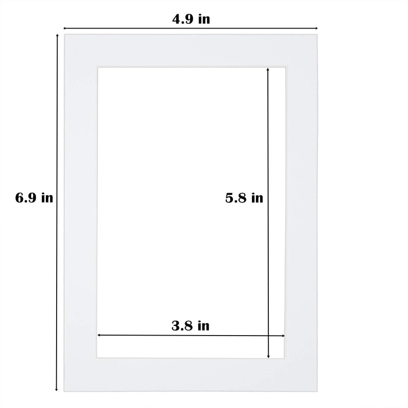 Egofine 5x7 White Picture Mats, Frame Mattes for 4x6 Pictures, Acid Free, 1.2mm Thickness, with Core Bevel Cut - Pack of 14 5x7 opening 4x6