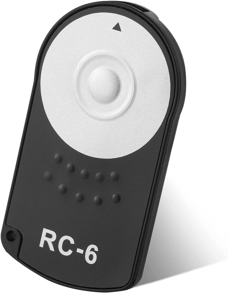 Oxumii RC-6 Remote Control Shutter Release for Canon ESO 77D 5DSR 760D 70D 80D 6D2 5D3 5D4 (1pc Black) (Black 2 Packs) Black 2 Packs