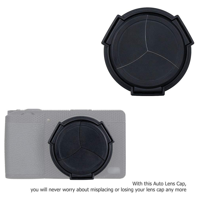 JJC Auto Lens Cap Cover for Ricoh GRIII GR III GR3 Open & Close Automatically No Need to Remove When Shooting Made of ABS Plastic -Black