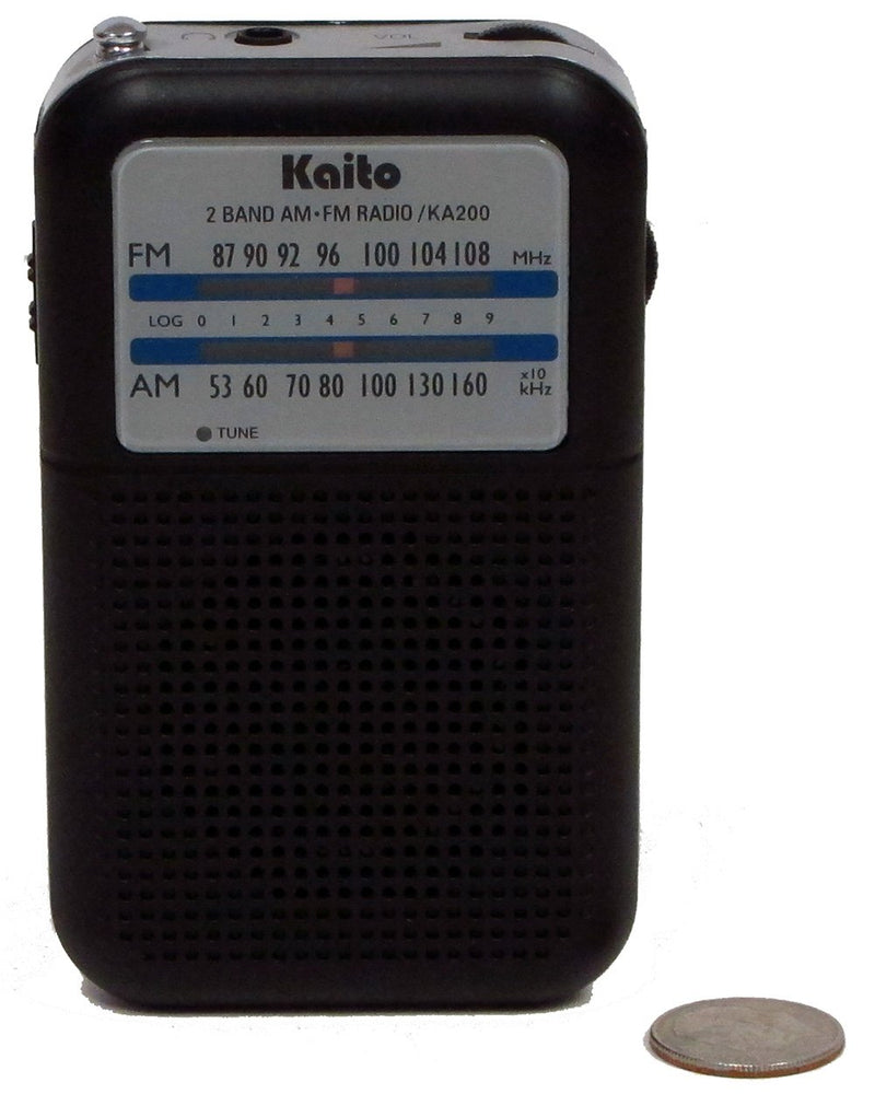 Kaito KA200 Pocket AM/FM Radio, Black