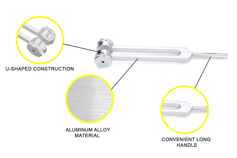 Dukal Pack of Aluminum Alloy Tuning Fork. C128 Fixed Weights U-shaped Instrument. Tuning Fork with Fixed Weight Aluminum Alloy. Tuning Forks for Vibrant Teaching.