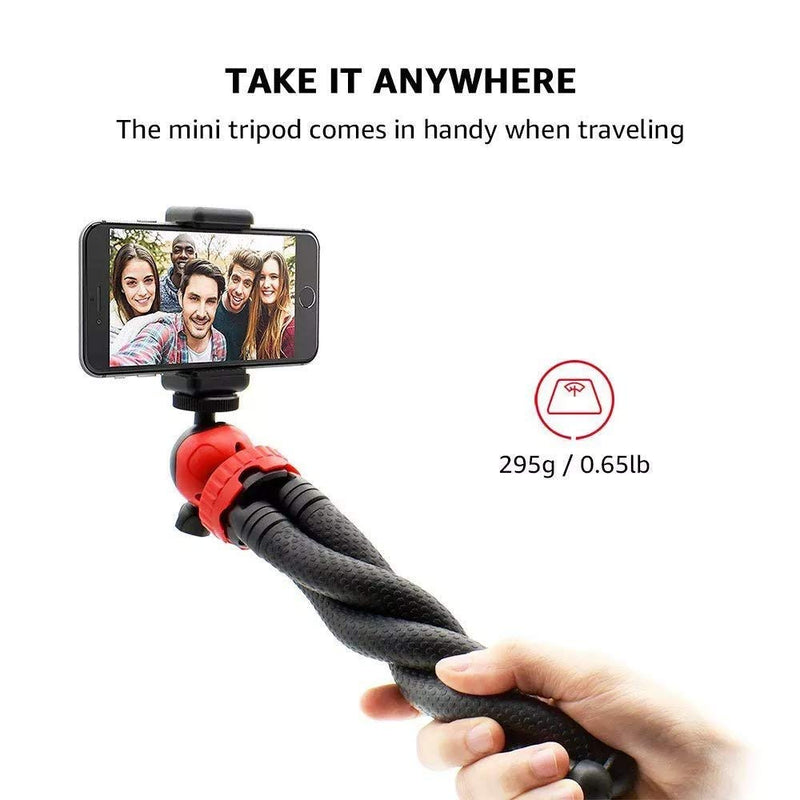 ELB Phone Stand Holder Tripod with Remote and Clip, Compatible with iPhone,Phone Tripod, Portable Flexible and Adjustable for Phone, Camera and GoPro Camera