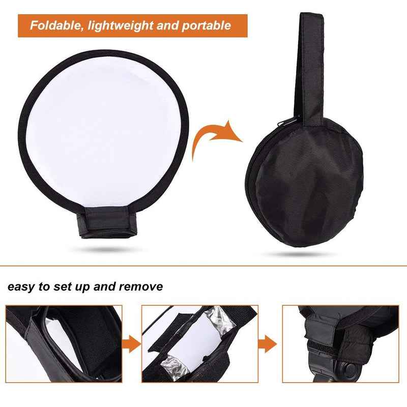 Photography Softbox,Portable Multi-Function Ring Flash Diffuser Speedlite Mini Round Beauty Dish For Speedlight Flashlight Suitable for Macro Photography(30cm)