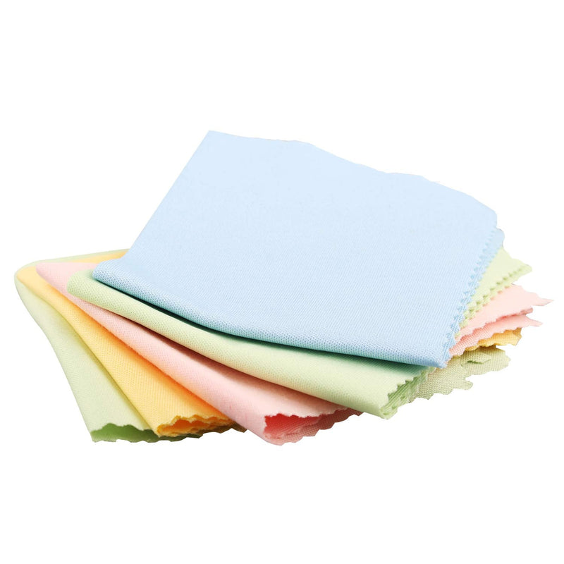 Futheda 5PCS Microfiber Cleaning Polishing Polish Cloth for Musical Instrument Guitar Strings Violin Piano Clarinet Trumpet Sax Flute Universal (Color Random)