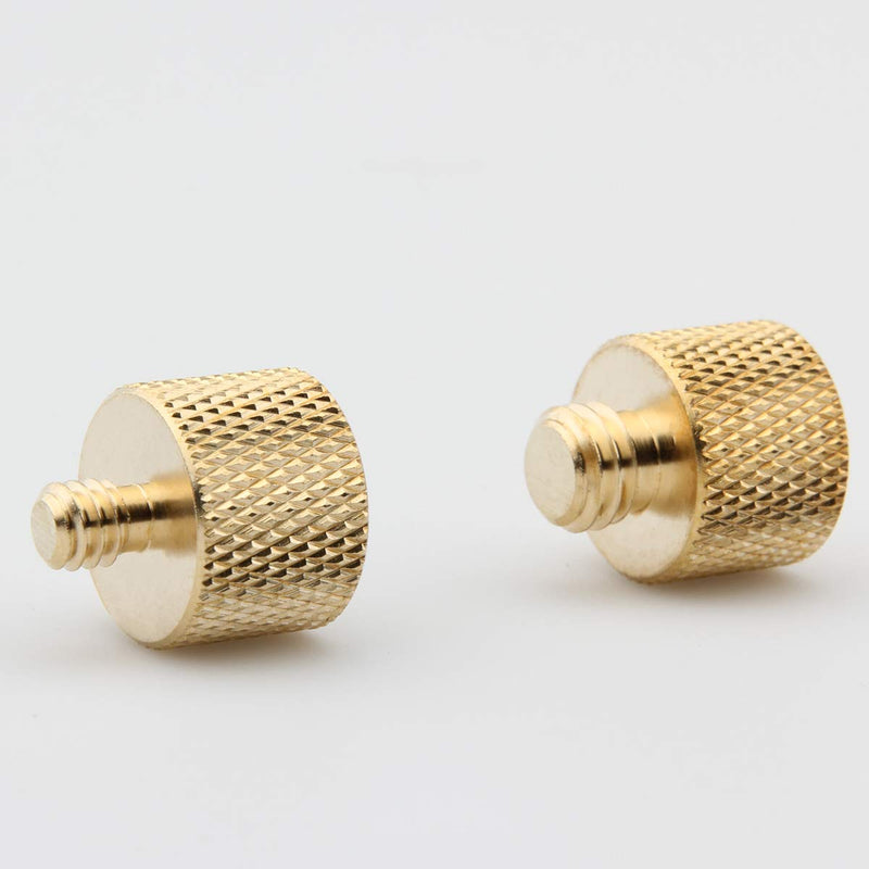 2 Pieces, 3/8 Male to 5/8 Female, 1/4 Male to 5/8 Female, Male to Female Adapter, Microphone Holder Adapter, Combination kit, (Solid Brass)