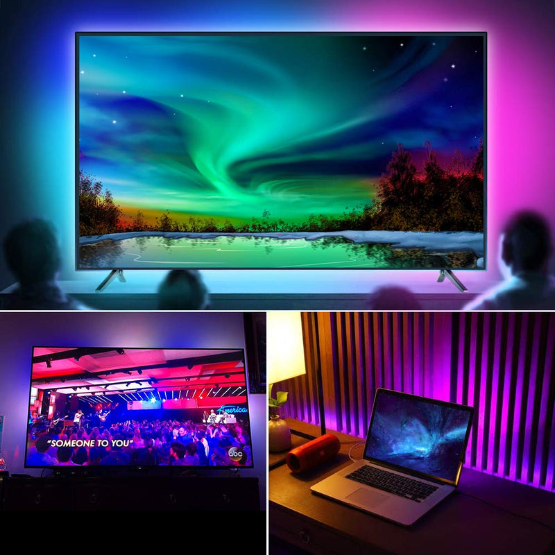 [AUSTRALIA] - LightingWill LED TV Backlights, 5V 3M/9.9ft USB Powered Bias Lighting Kits with RF Remote Controller (16 Colors and 4 Dynamic Modes) for HDTV, PC Monitor and Home Theater Tv Light 3 Meter 