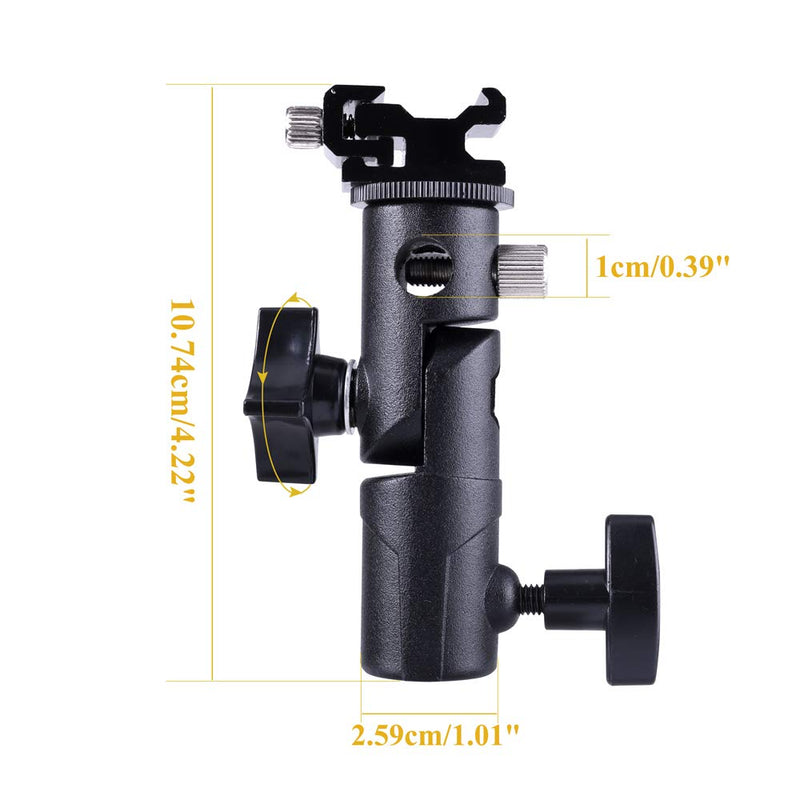 Camera Speedlite Mount Stand Flash Stand Bracket Umbrella Mount Holder Shoe Mount Compatible with Nikon Pentax Olympus Nissin Metz and Other Speedlite Flashes E Type-2 Pack