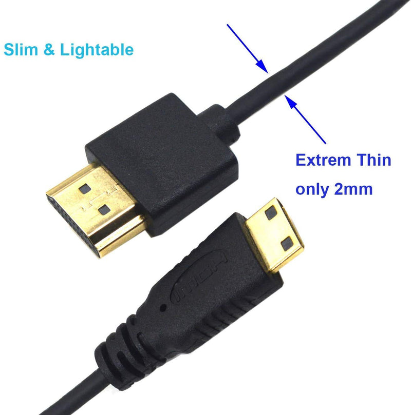 [AUSTRALIA] - Duttek Mini HDMI to HDMI Cable, HDMI to Mini HDMI Cable, Ultra-Thin HDMI Male to Mini HDMI Male Cable Support 4K Ultra HD, 1080p, 3D,for Projector, Monitor, Camcorder(HDMI 2.0) (1M/3 feet) 1M/3 feet 