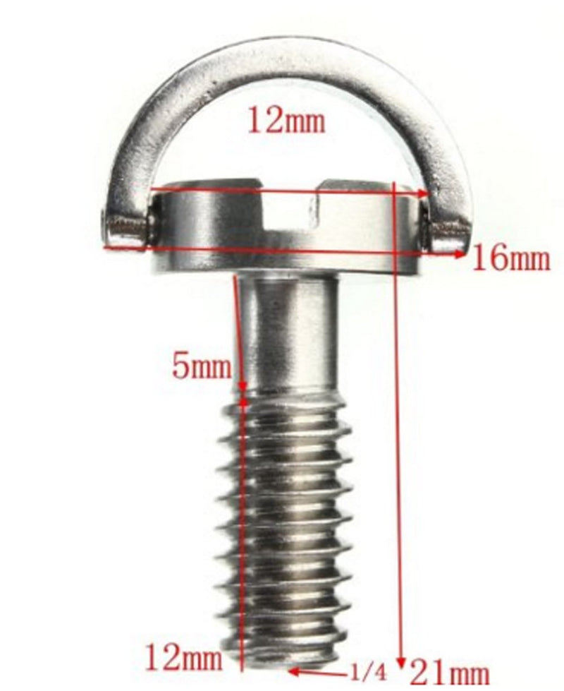 Yosoo 2pcs Camera Fixing Screws, 1/4 DRing Screw for Camera Tripod Monopod Quick Release Plate(Long)