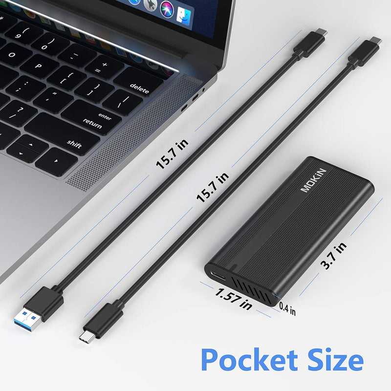 M.2 NVME SSD Enclosure Adapter Tool-Free, USB C 3.1 Gen 2 10Gbps to NVME PCIe M-Key(B+M Key) Solid State Drive External Enclosure Support UASP Trim for SSD Size 2242/2260/2280 JMS583 NVMe Protocol