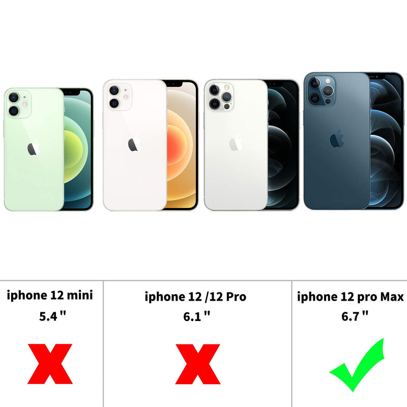 EasyAcc Clear Case for iPhone 12 Pro Max with Screen Protector, Slim Transparent Phone Cases Shockproof Protective Hard PC Back with Soft TPU Bumper Cover for iPhone 12 Pro Max 2020 6.7 inch