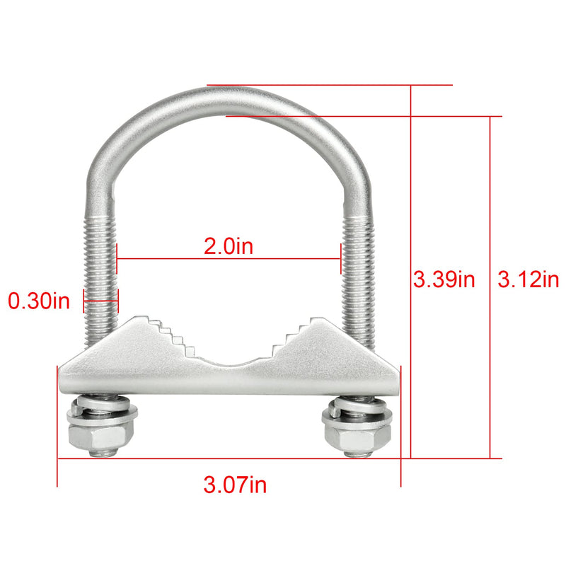 XRDS-RF Antenna Mount Clamp U-Bolt 4 PCS, Stainless Steel Antenna Mast Clamp V Jaw Block with U Bolts for Outside Home Antenna