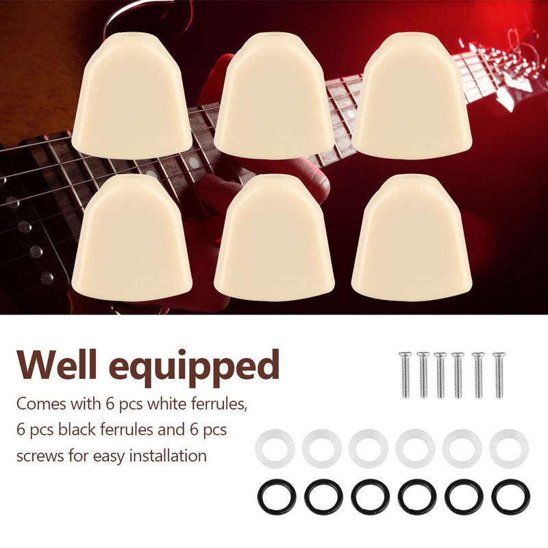 [AUSTRALIA] - Tuning Peg Button, 6 PCS/Set Tuning Pegs Machine Heads Acrylic Buttons for Acoustic Electric Guitar(Beige) Beige 