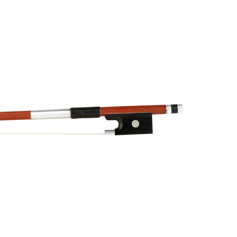 Forté Brazilwood Violin Bow - Round Stick, Half-mounted Ebony Frog and Authentic Horsehair (1/2) 1/2