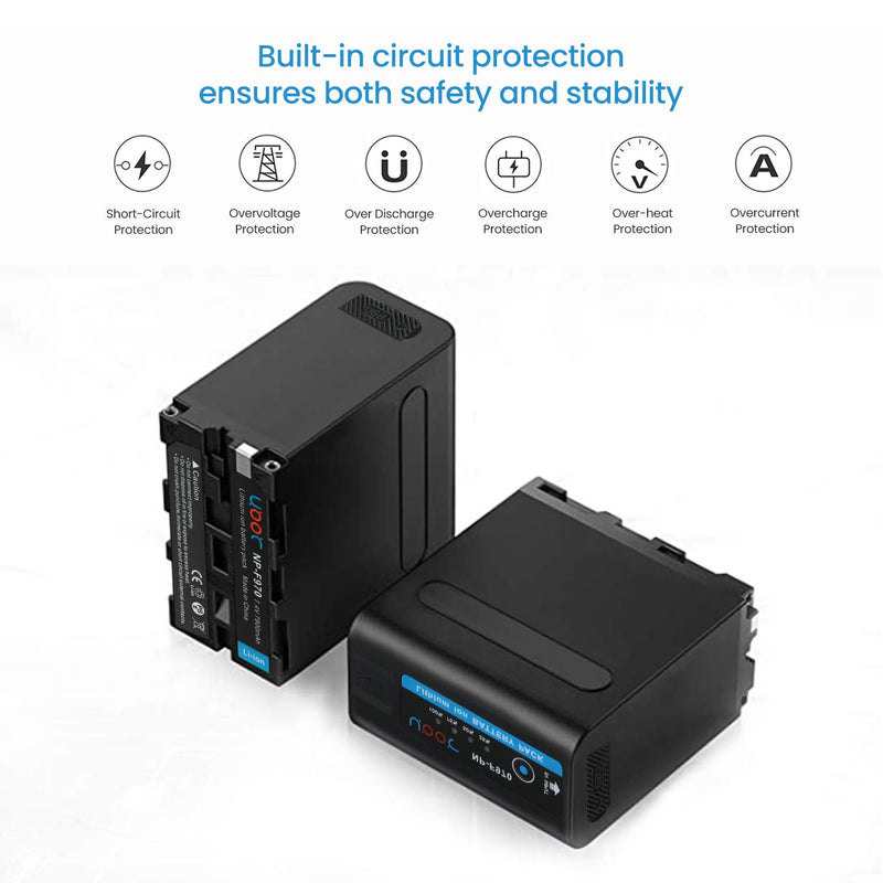 [AUSTRALIA] - Replacement NP-F970 Camcorder Battery for Sony MVC-CD1000 HDR-FX1 NEX-FS700RH HXR-NX3 Camera and LED Video Light Battery with Micro USB Port, LED Indicator Light 