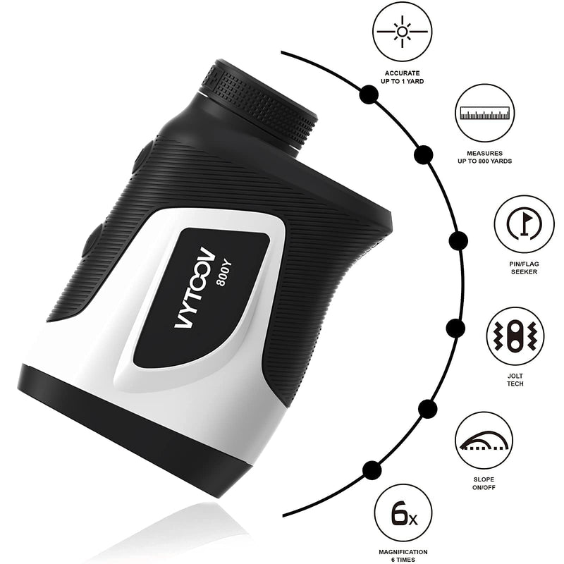 Golf Rangefinder with Slope 1000 Yards 6X Rangefinder Golfing with Slope On/Off Flag-Lock Tech with Vibration Continuous Scan Rechargeable Tournament Legal Golf Rangefinders 800Y