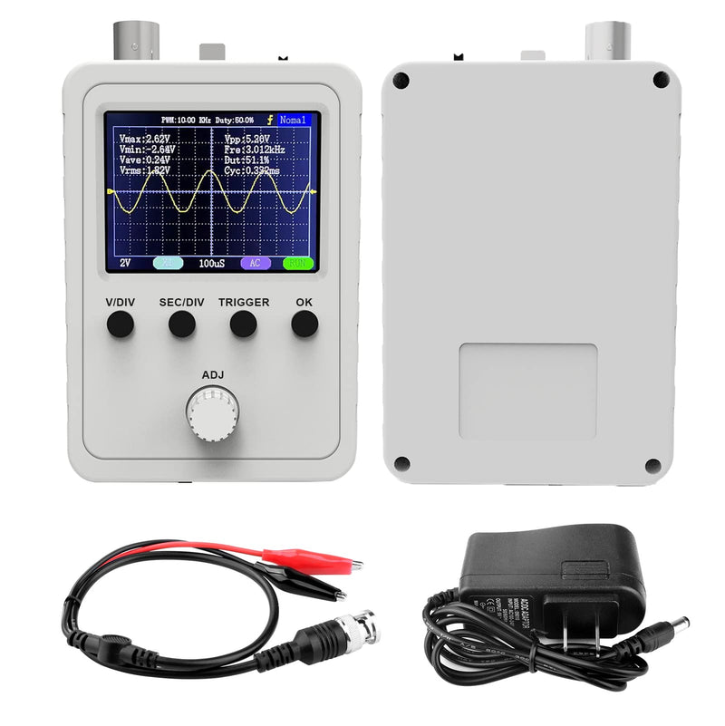 ETEPON Digital Oscilloscope Kit with BNC-Clip Cable Probe, Power Adapter (Assembled Finished Machine) Q15001, White