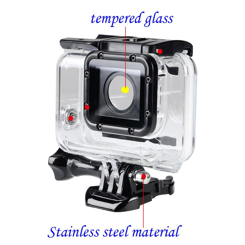 Suptig Replacement Waterproof Case Protective Housing Compatible for GoPro Hero 7 Black Hero 6 Hero 5 Underwater Use - Water Resistant up to 147ft (45m)