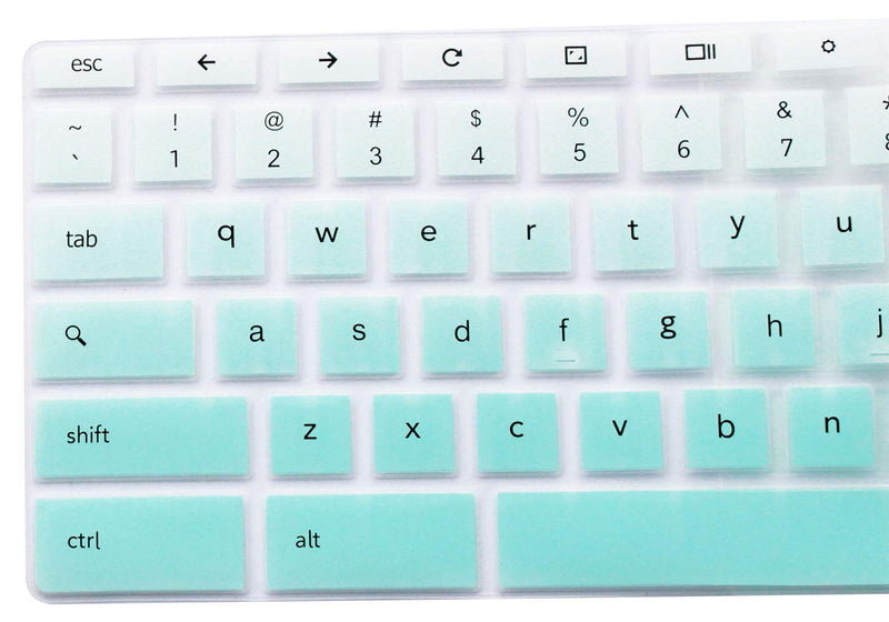 Silicone Keyboard Cover Skin Compatible for 11.6 inch Samsung Chromebook 3 XE500C13 XE501C13, 11.6" Samsung Chromebook 2 XE500C12, 12.2 inch Samsung Chromebook Plus V2 2-in-1 XE520QAB Ombre Mint Green