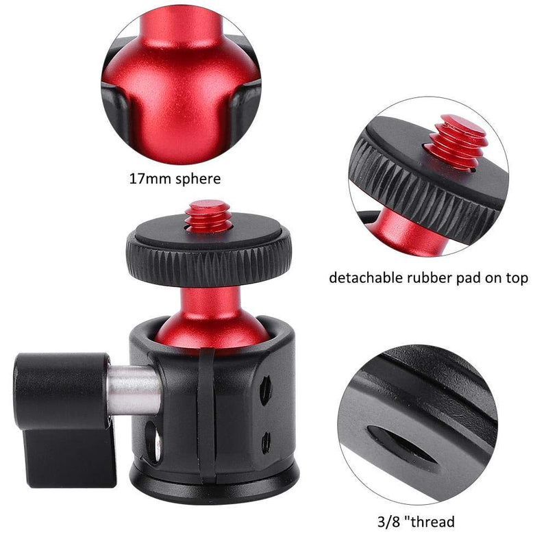 Tripod Head, Mini Ball Head Camera Mount, Aluminum Alloy Metal Ball Head, 360 Degree Camera Mount, 1/4" Screw Mount for DSLR Camera Fill Light