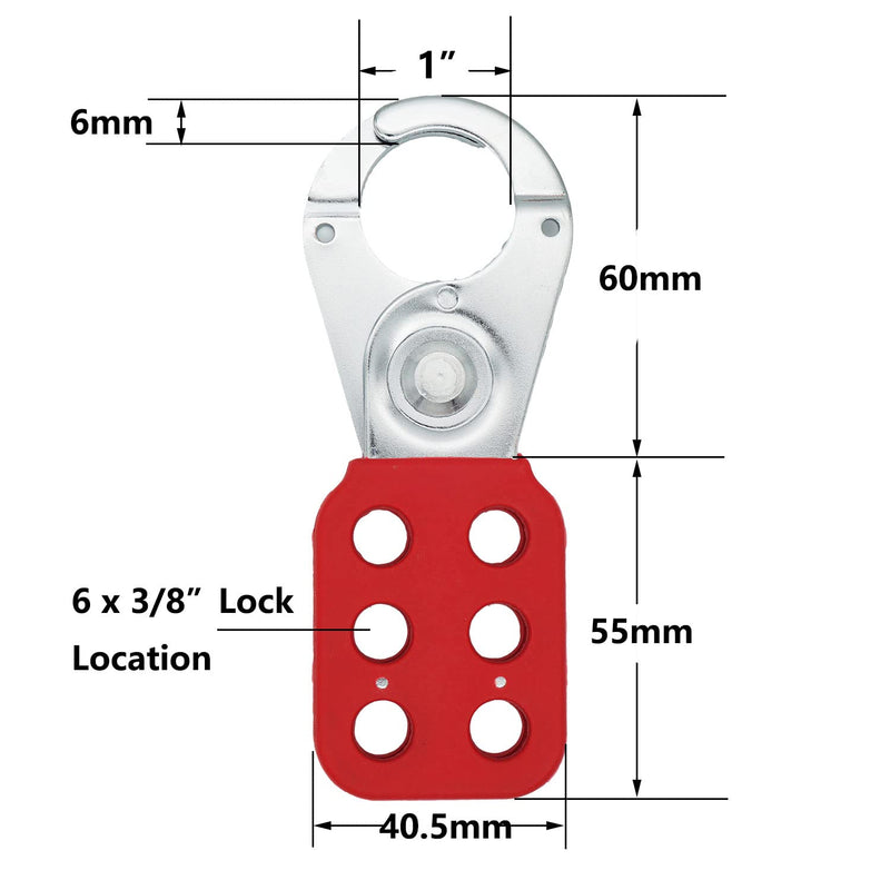 SAWISPHY Lockout Tagout Hasps for Lock Out Devices Loto Safety Supply 4 Pack 1 inch Jaw Diameter Steel Padlock Hasp