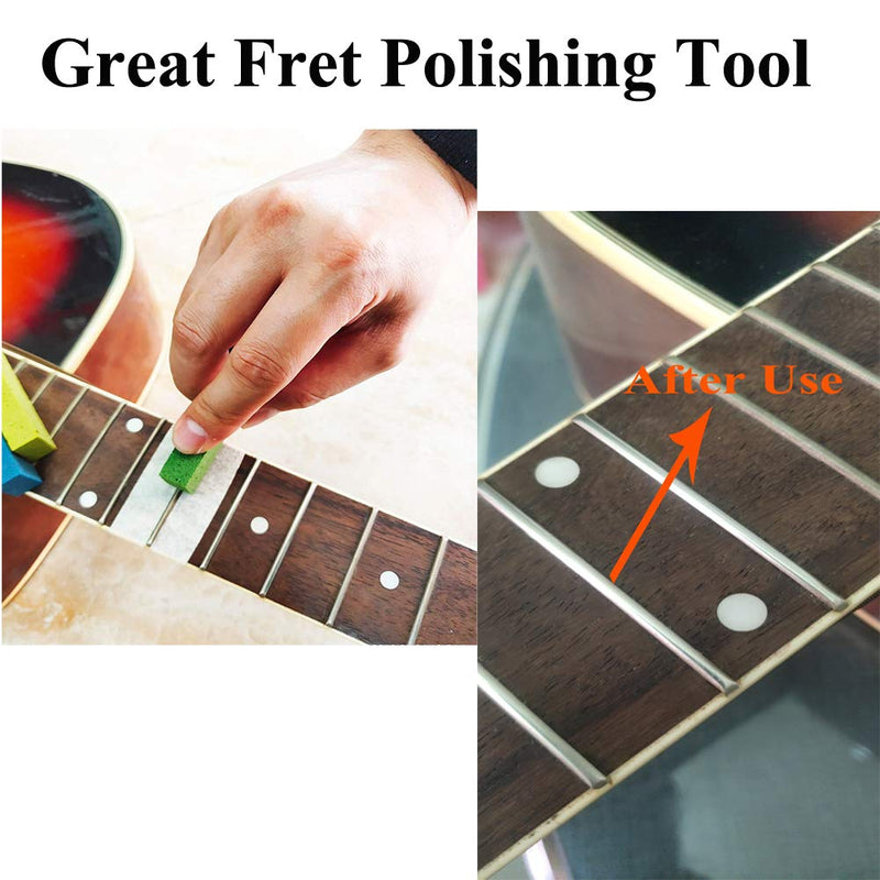 Baroque Fret Polishing Erasers with 180 & 400 & 1000 & 1500 & 2000 Grits Abrasive Rubber Blocks,Bass Guitar String Cleaner,Set of 5 Grits