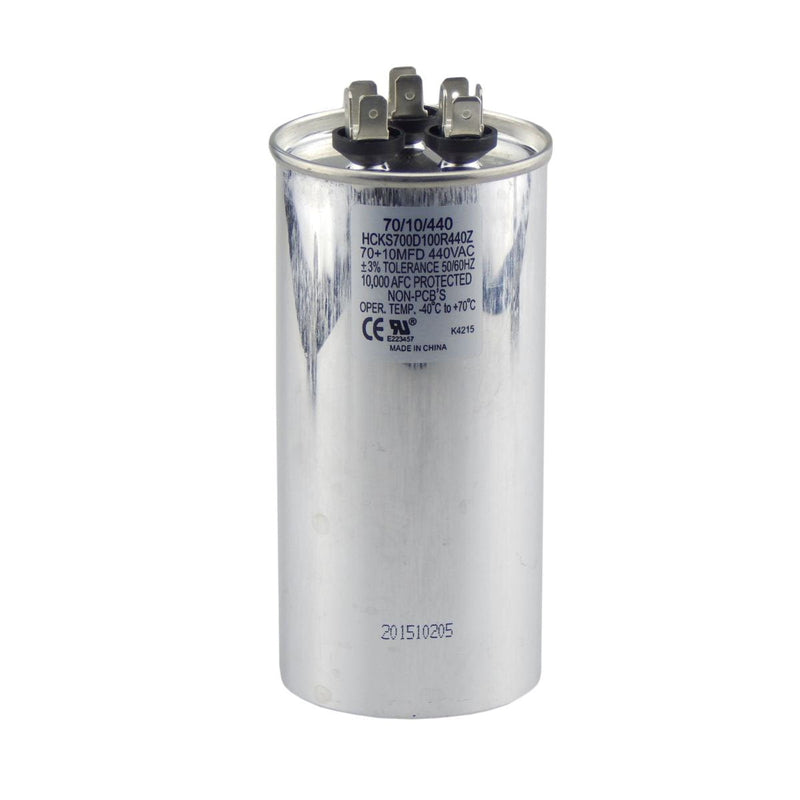 70/10 MFD Replaces Both 440 and 370 Volt Round Run Capacitors Dual Capacitor TradePro 70 + 10