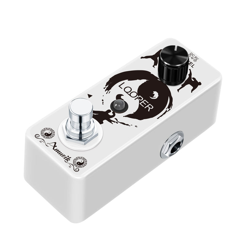Amuzik Looper Guitar Pedal Unlimited Overdubs 10 Minutes of Looping, 1/2 time With USB to Import and Export Loop 3Mode Mini Size True Bypass