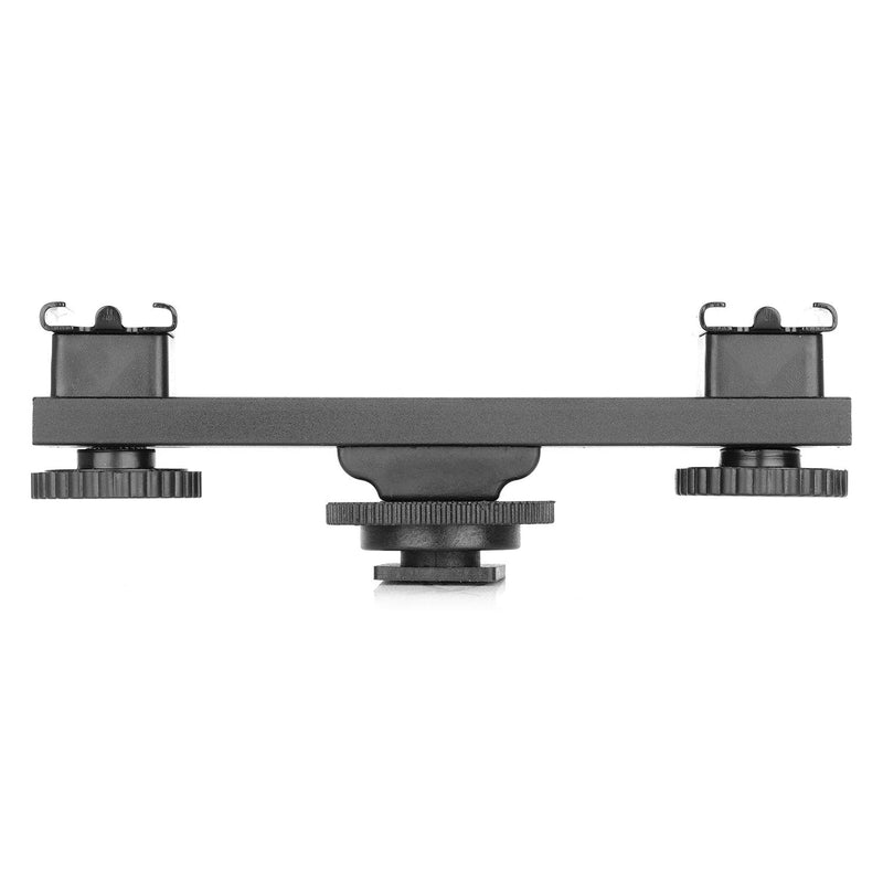 Cold Shoe Extension Bracket Dual Camera Mount, ChromLives Straight Bar Mount Dual Flash Bracket Compatible with Nikon Canon Sony Olympus DSLR Camera Camcorder DV Flash