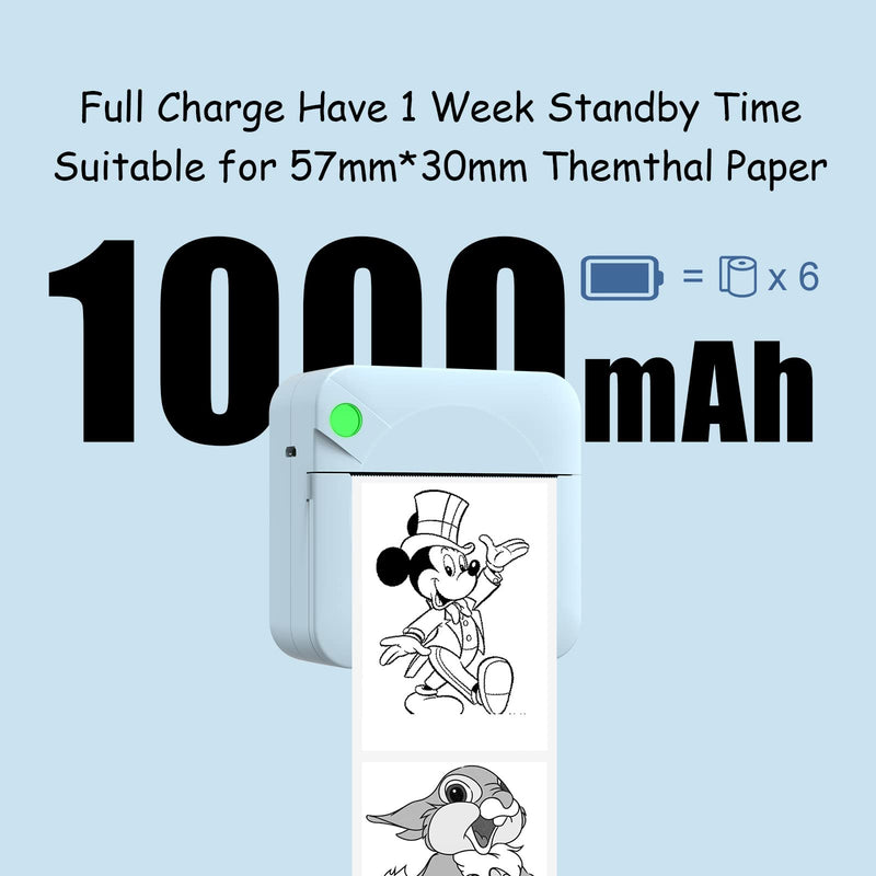 [AUSTRALIA] - MGT, Pocket Mini Printer - MGT Portable Wireless Bluetooth Thermal Photo for iOS Android Mobile Phone, Inkless Printing Gift Study Notes Label Receipt, 6 Rolls Paper, 