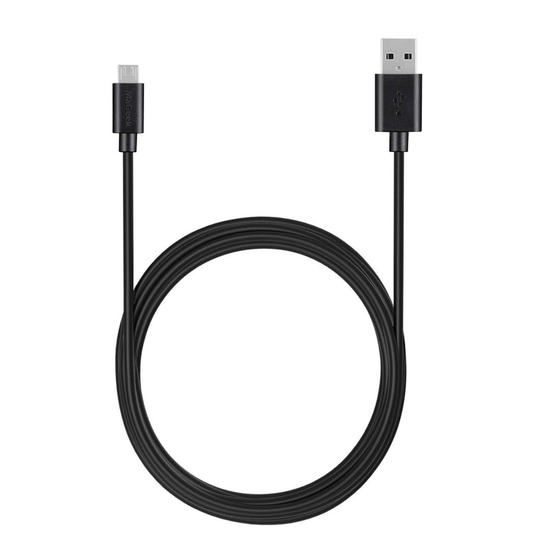 MaGeek 10ft / 3.0m Premium Extra Long Micro USB Cable High Speed USB 2.0 A Male to Micro B for Samsung, HTC, Sony, Motorola, LG, Google, Nokia and More (Black) 1pc_Black