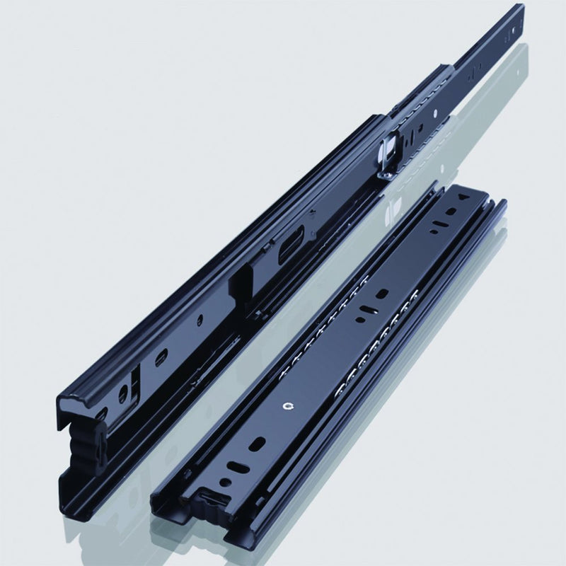 2 Pcs Black Furniture Length Ball Bearing Telescopic Drawer Slides (8 Inch) 8 Inch