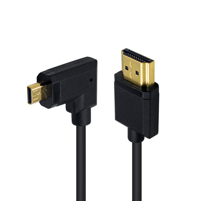 [AUSTRALIA] - Duttek Micro HDMI to Standard HDMI Cable, Micro HDMI to HDMI Coiled Cable, Extreme Slim Right Angled Micro HDMI Male to HDMI Male Coiled Cable for 1080P, 4K, Ultra HD, 3D (1.2M/4FT) Right Angled 1.2M 