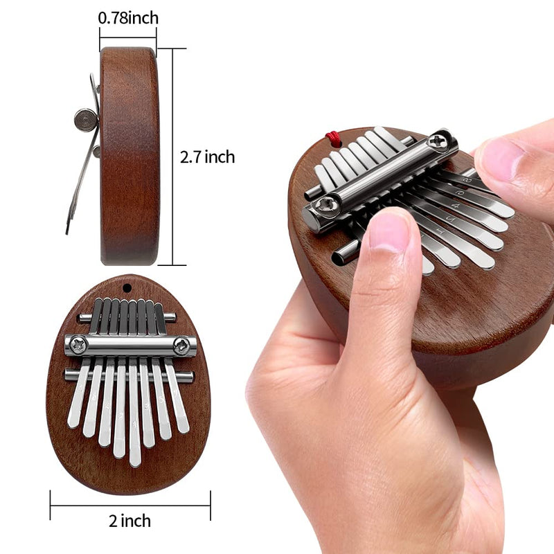 Kalimba Thumb Piano 8 Keys - Portable Mini Size Finger Piano Marimba Musical Instruments Solid Wood Mibra Gift for Kids and Piano Beginners Professional (Mini Size)