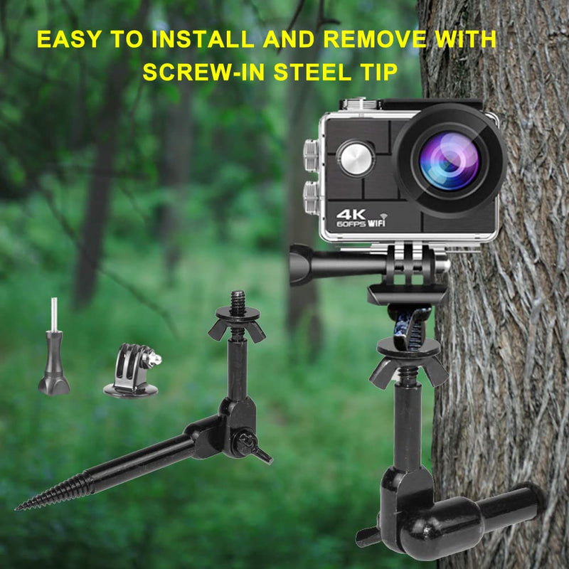 NUOBAKE Hunting Trail Camera Tree Mount Trail Hunting Camera Tree Mount with 1/4 Inch Screw Trail Camera Tree Holder Screw Mounting Bracket Camera Accessory Tree Stand (2 Pieces Kit)