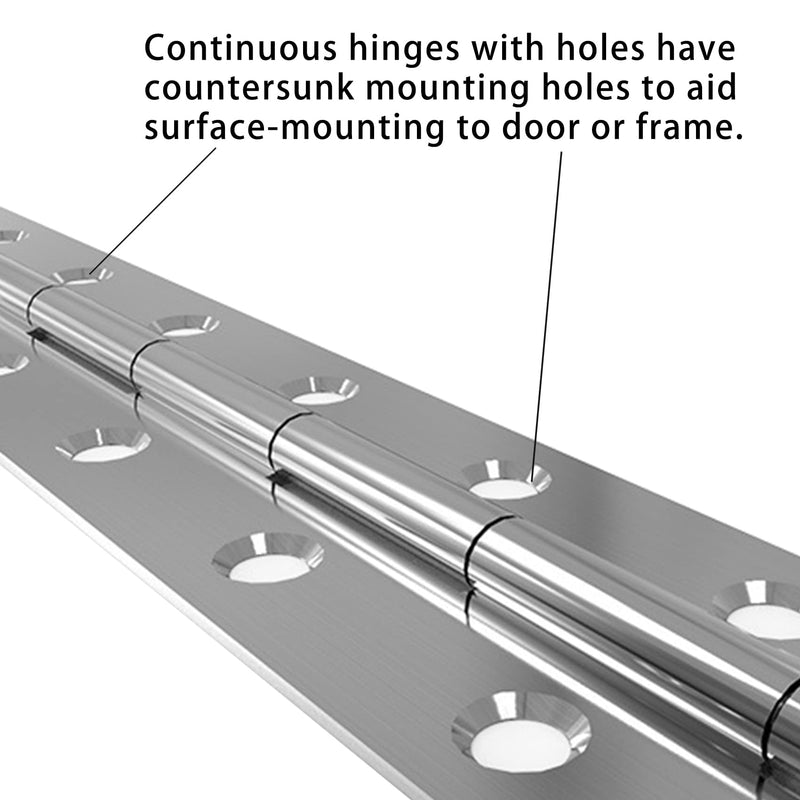 4PCS 12 Inch Piano Hinge Stainless Steel Continuous & Piano Hinge Heavy Duty Piano Hinges, 0.04" Leaf Thickness, 0.5" Knuckle Length, Screw Included