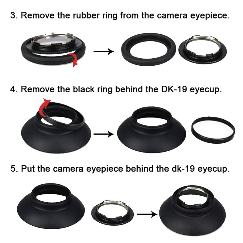 DK-19 Eyecup Eyepiece Viewfinder for Nikon D810 D810A D800 D800E D700 F6 D5 Camera, Replaces Nikon DK-19 (2 Pack)