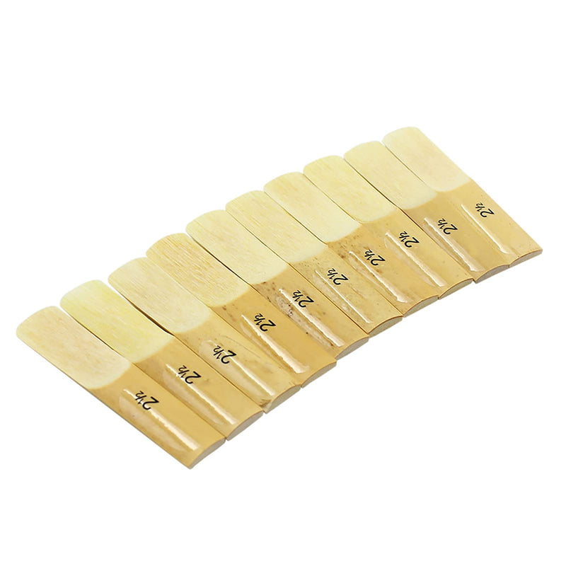 Dilwe 10Pcs Saxophone Bamboo Reeds, Strength 2.5 Reeds for Bb Tenor Sax Saxophone Accessories